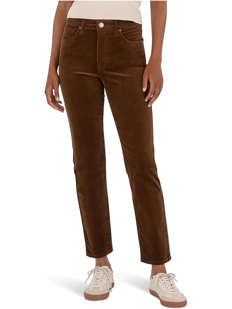 Brown KUT from the Kloth Petite Rachael High Rise Fab Ab Mom Regular Hem-long
