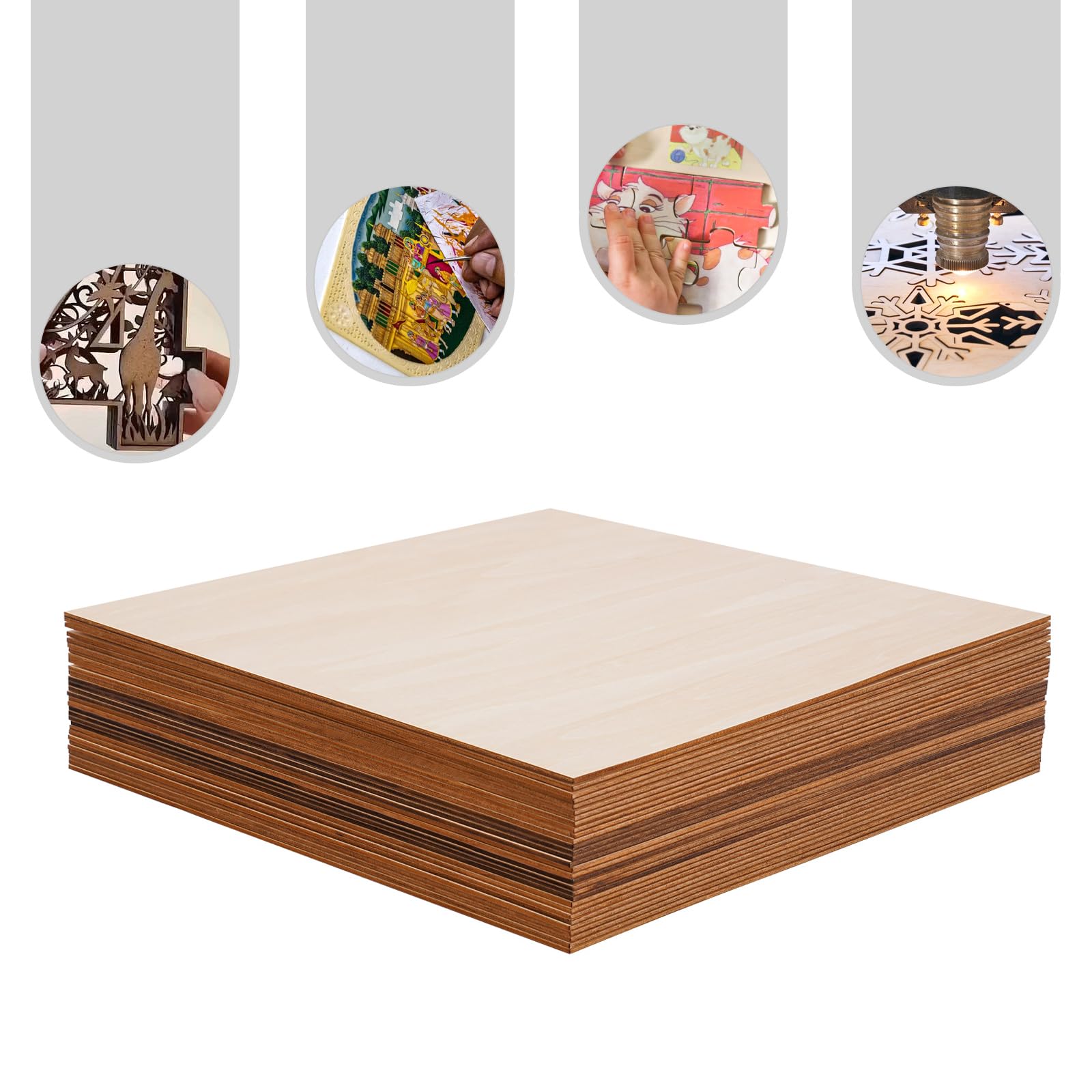 30 sztuk sklejki z drewna lipowego, 40 x 40 cm (400 x 400 x 3 mm), grubość 3 mm, kwadratowe, do cięcia laserowego, grawerowania, modelarstwa, DIY, do majsterkowania, niedokończonych płyt