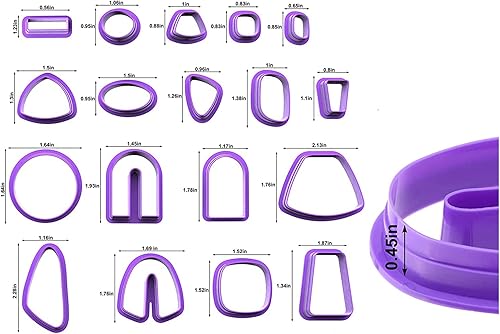 Miniatura 2 de DIYOOHOMY 18 piezas de cortadores de arcilla polimérica y lámina dorada, fabricación de arete de arcilla, kit de joyas, moldes de herramientas con