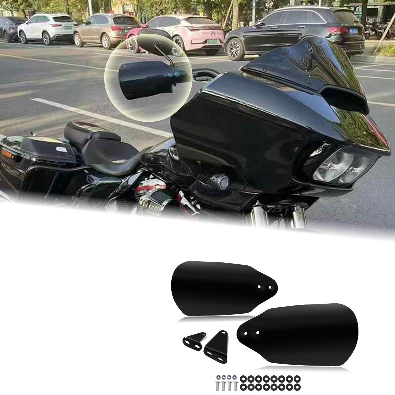 Paramanos Moto Compatible con Touring Road Glide Electra King 2020-protector de Manos para Motocicleta, Cubierta Protectora para Manillar Mano Cubre Manetas Moto(D)