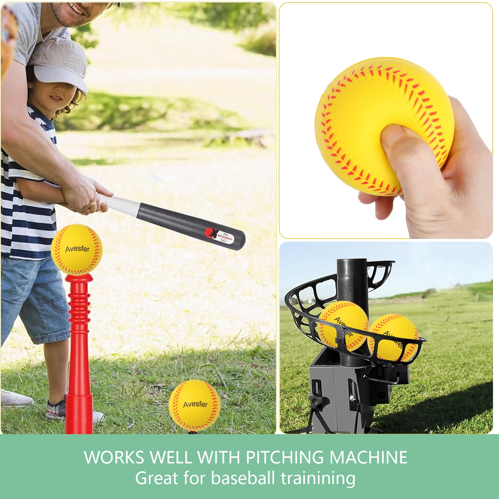 Wettarn 100 Pcs Mini Training Foam Baseballs Soft Baseballs