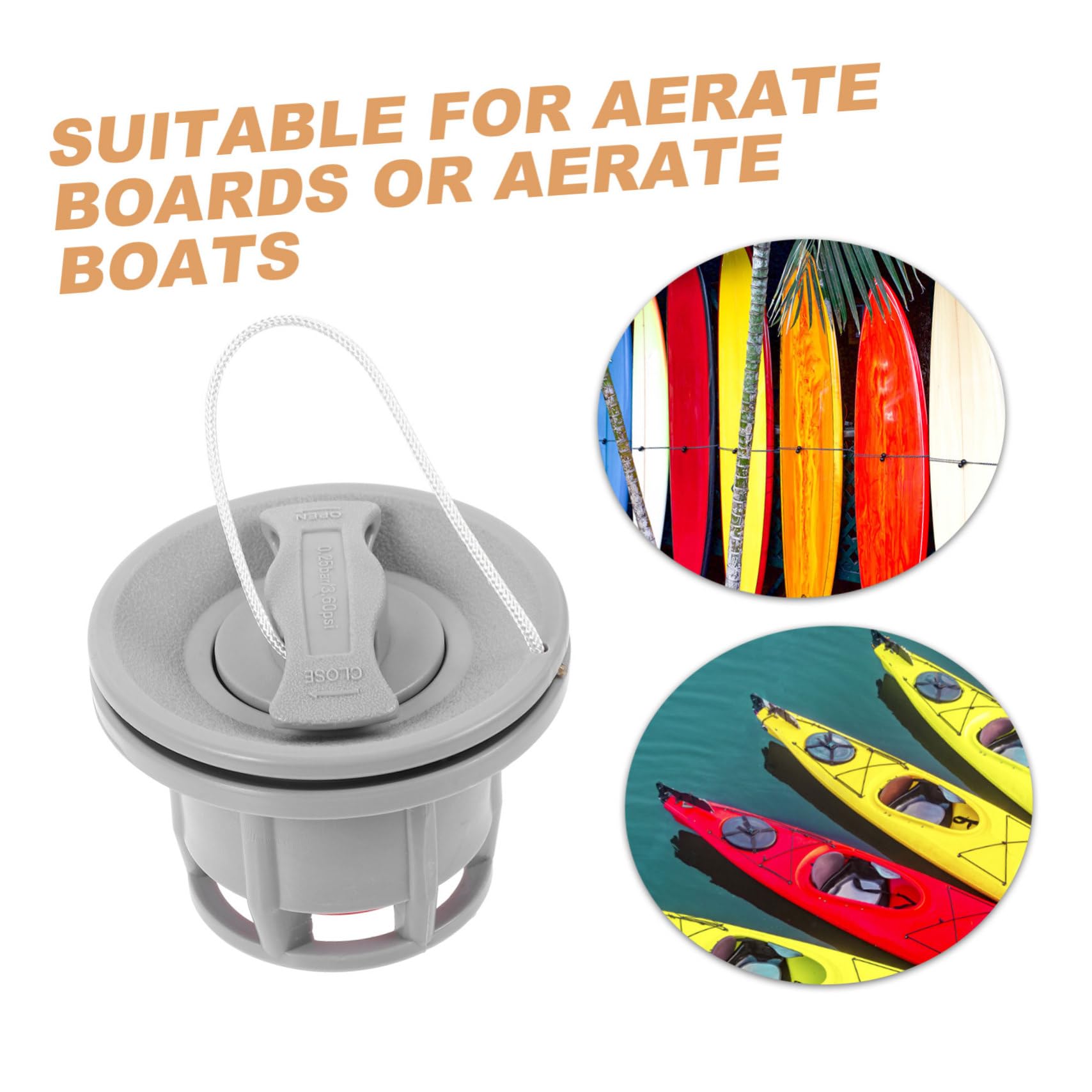 Toddmomy Valvola Aria per gommone Tavole gonfiabili Surf Gonfiabile valvola dell'Aria della Barca Bateaux drenare Adattatore per Kayak Adattatore per Pompa ad Aria Vedere Grey