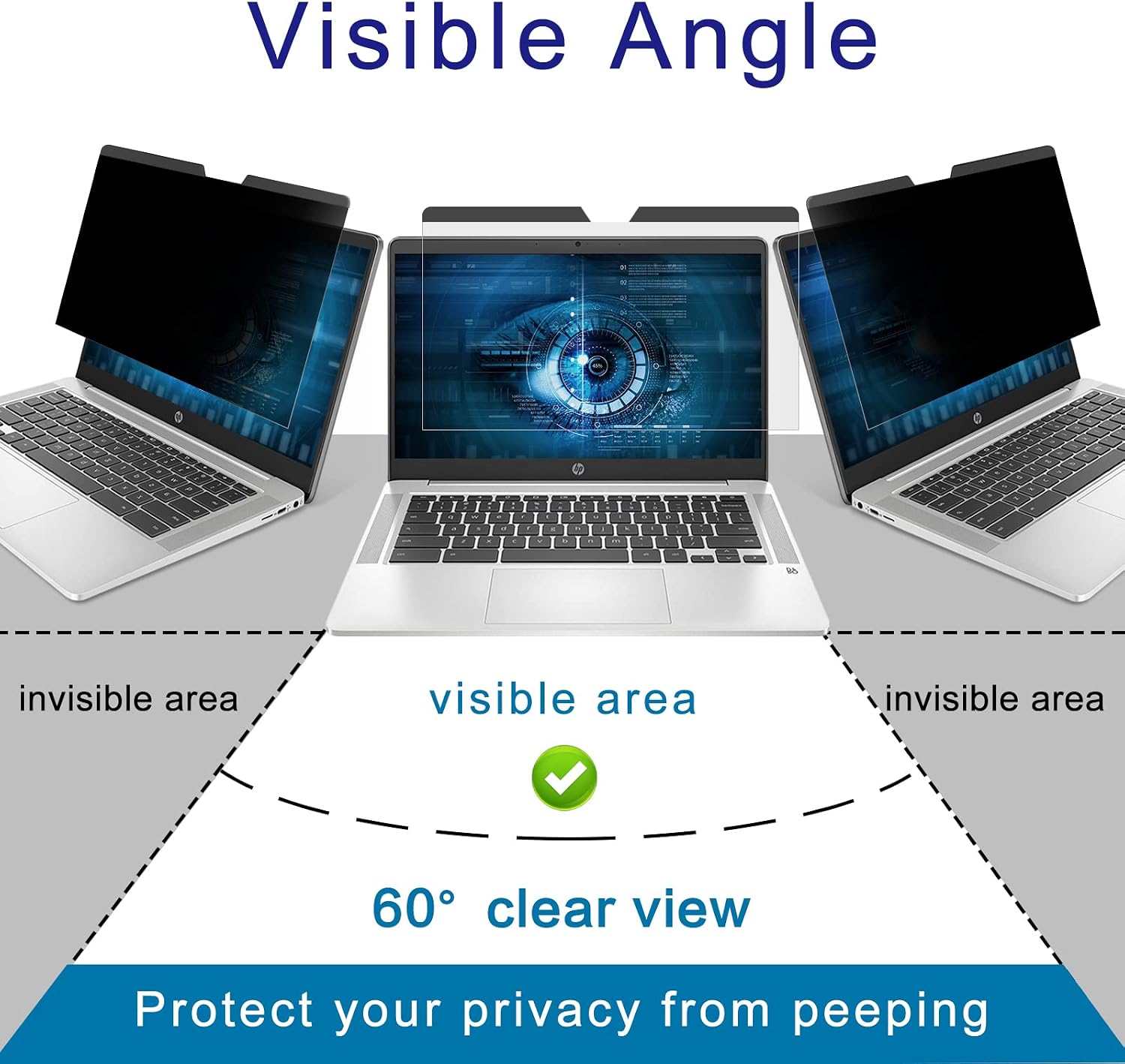 FILMEXT 14 Inch 16:9 Laptop Privacy Screen Protector Filter Magnetic Installation Bubble-Free Compatible with HP/Dell/Acer/Samsung/Lenovo/Asus/Toshiba