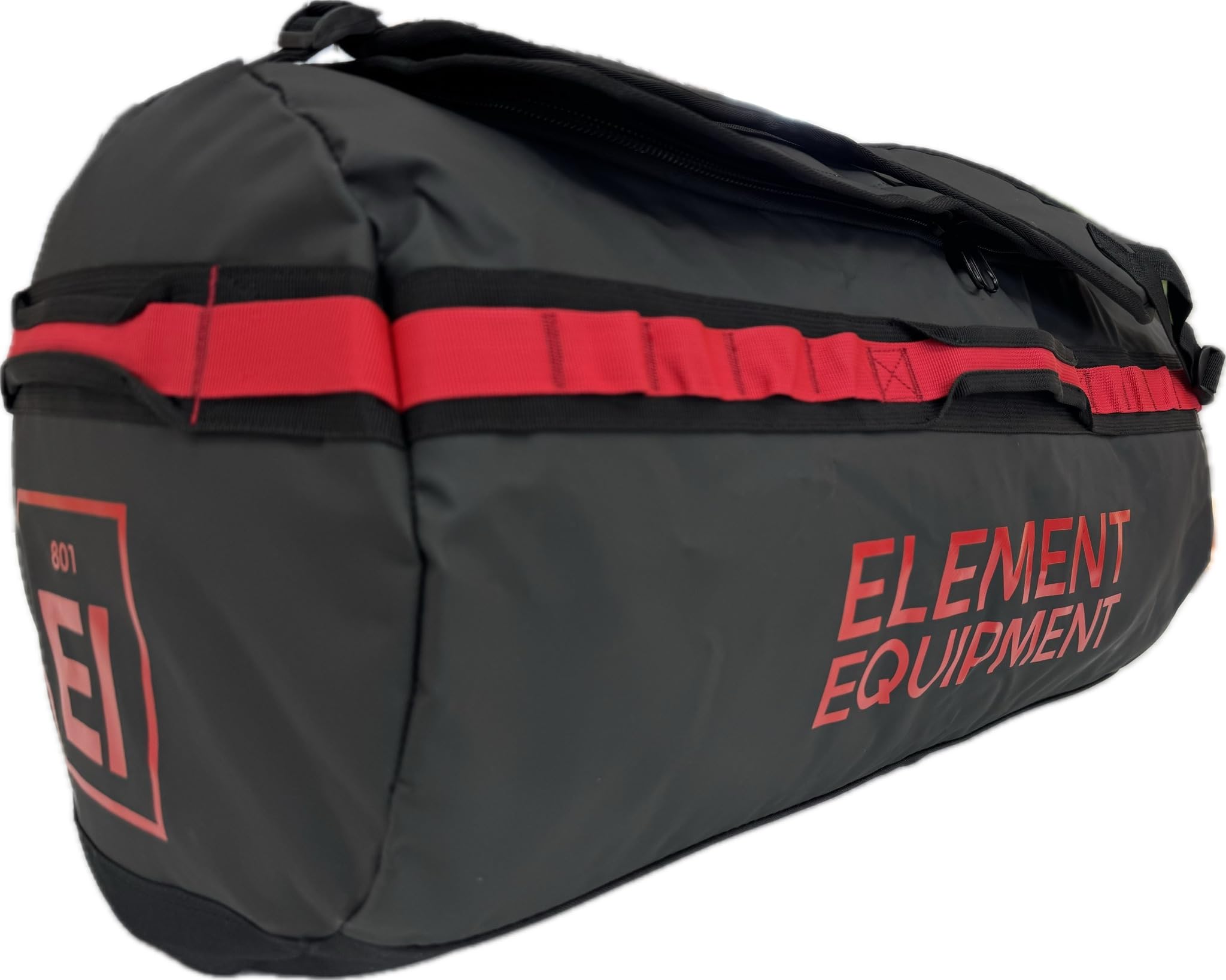 Element Equipment Trailhead Duffel Bag Shoulder Straps Waterproof Black/Red Medium