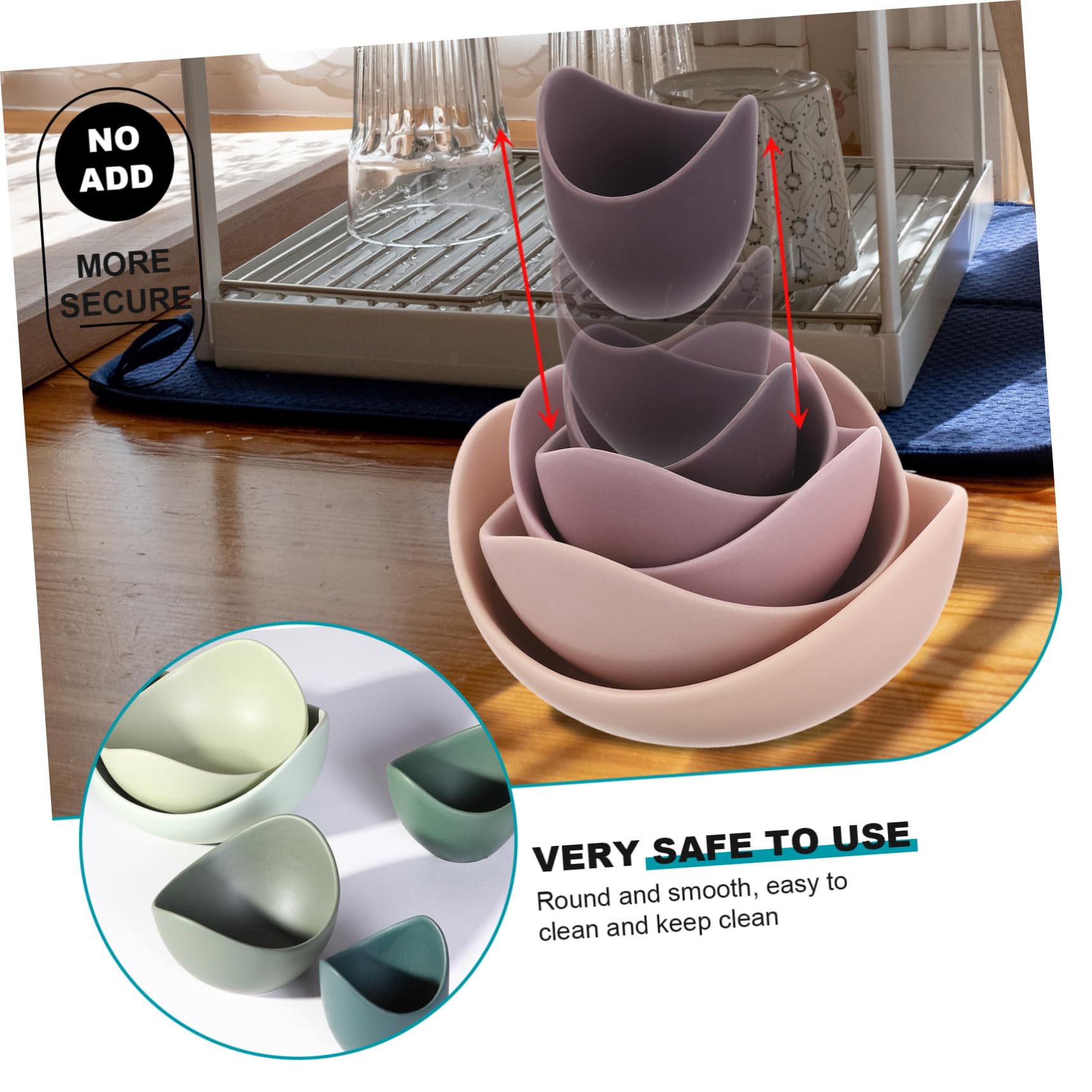 Amosfun Keramik Salatschüssel und Obstschale im Lotus Design Rund mit Glatter Oberfläche Einfach zu Reinigen zur Aufbewahrung für Instant Nudeln