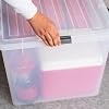 Iris Ohyama USA 132 Quart Large Storage Box Utility Bag Organizing Container Box with Buckle Lid for Storing Clothes, 1 Package, Transparent