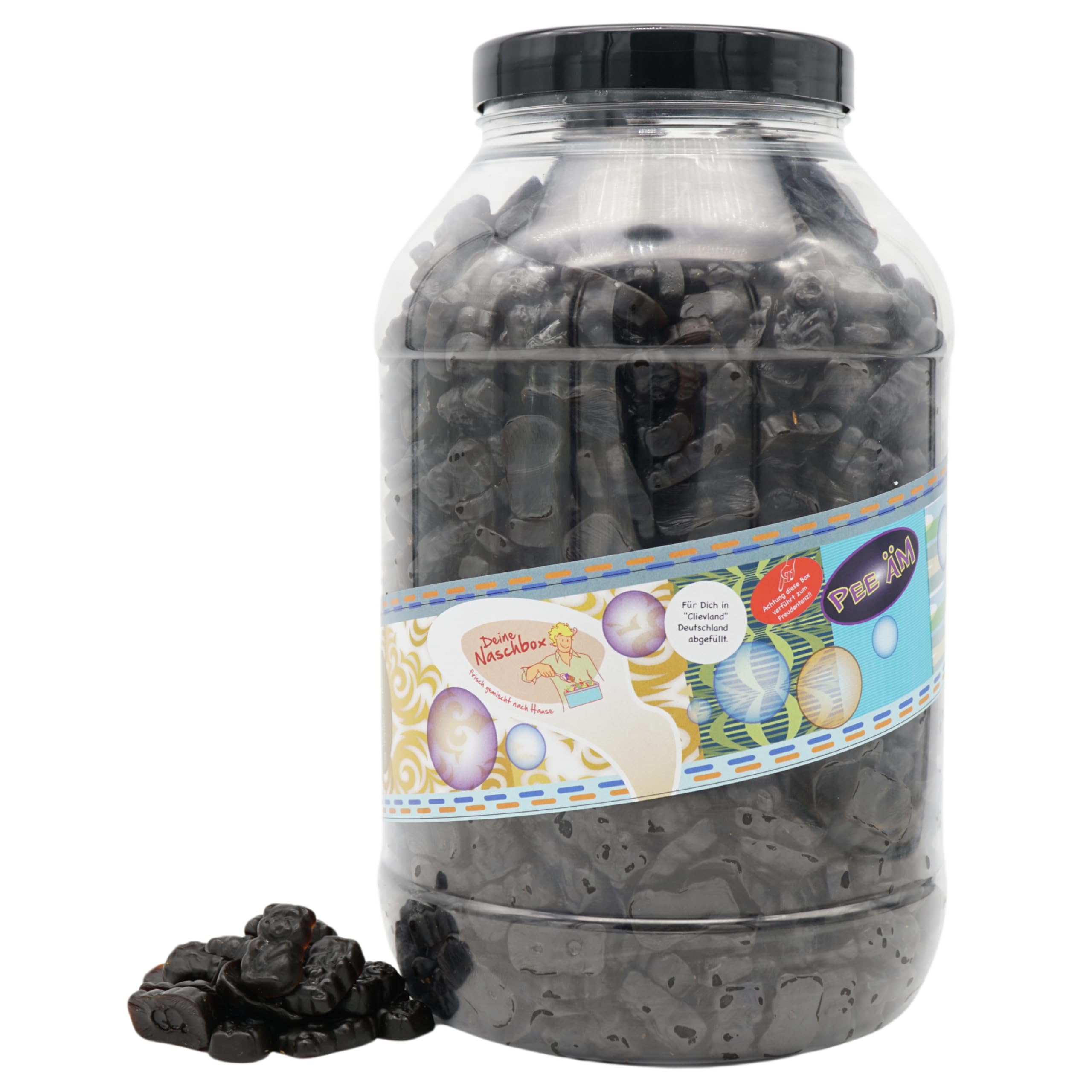 Deine Naschbox | Zuckerfreie Süße Lakritz Bärchen | 3kg Mega Pot | XXL Großpackung für Party, Candybar & als Geschenk | Gelatinefrei | Aromatisch