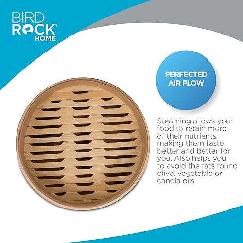 Miniatura 6 de BirdRock Home Vaporera de Bambú (Bambú Clásico, 8" de Diámetro)