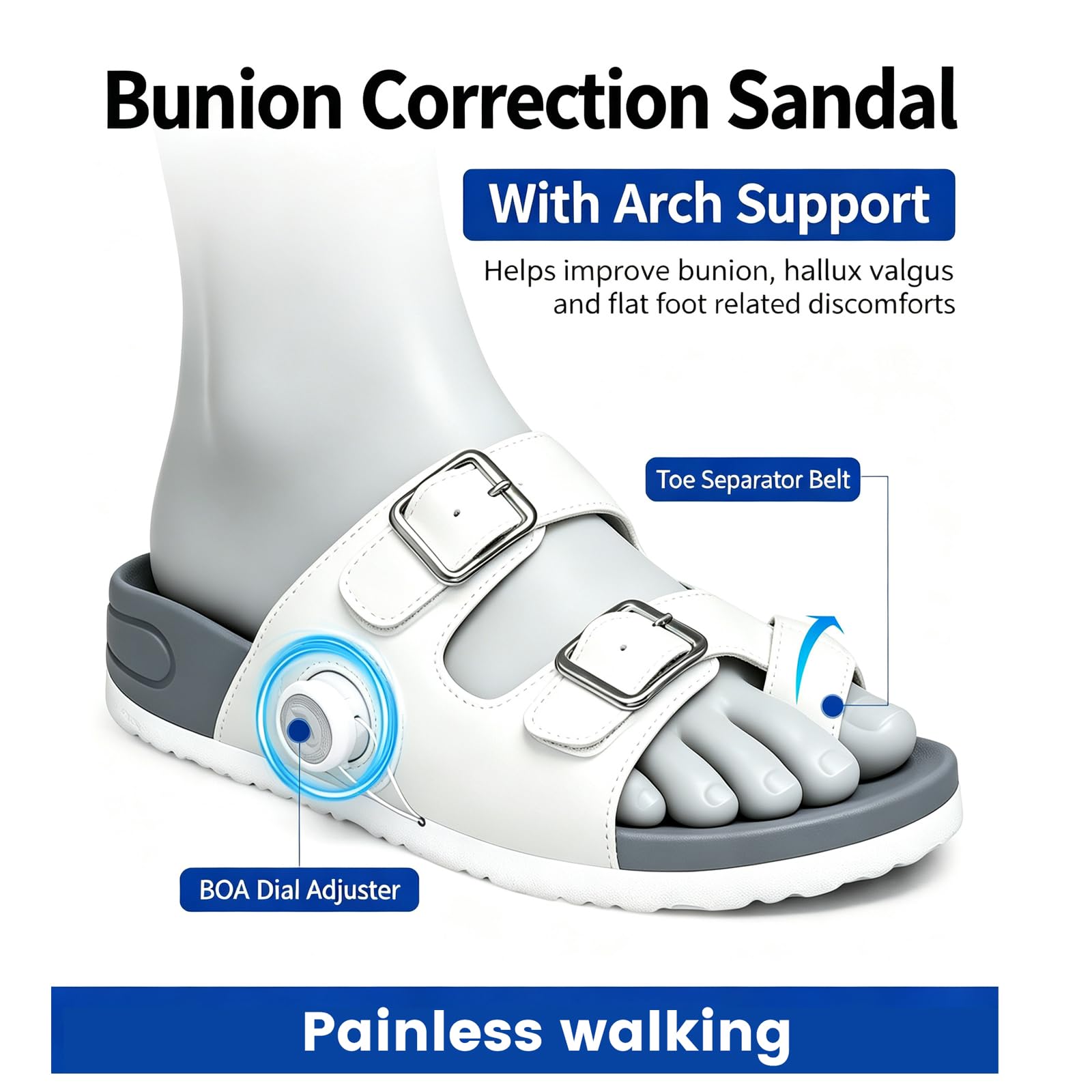 Schuhe Zur Korrektur Von Hallux Valgus, Unisex-zehenspreizer Mit Fußgewölbeunterstützung, Verstellbarer Weite, Separatem Korrekturdesign, Schmerzfreiem Gehen, Ganztägigem UK 2
