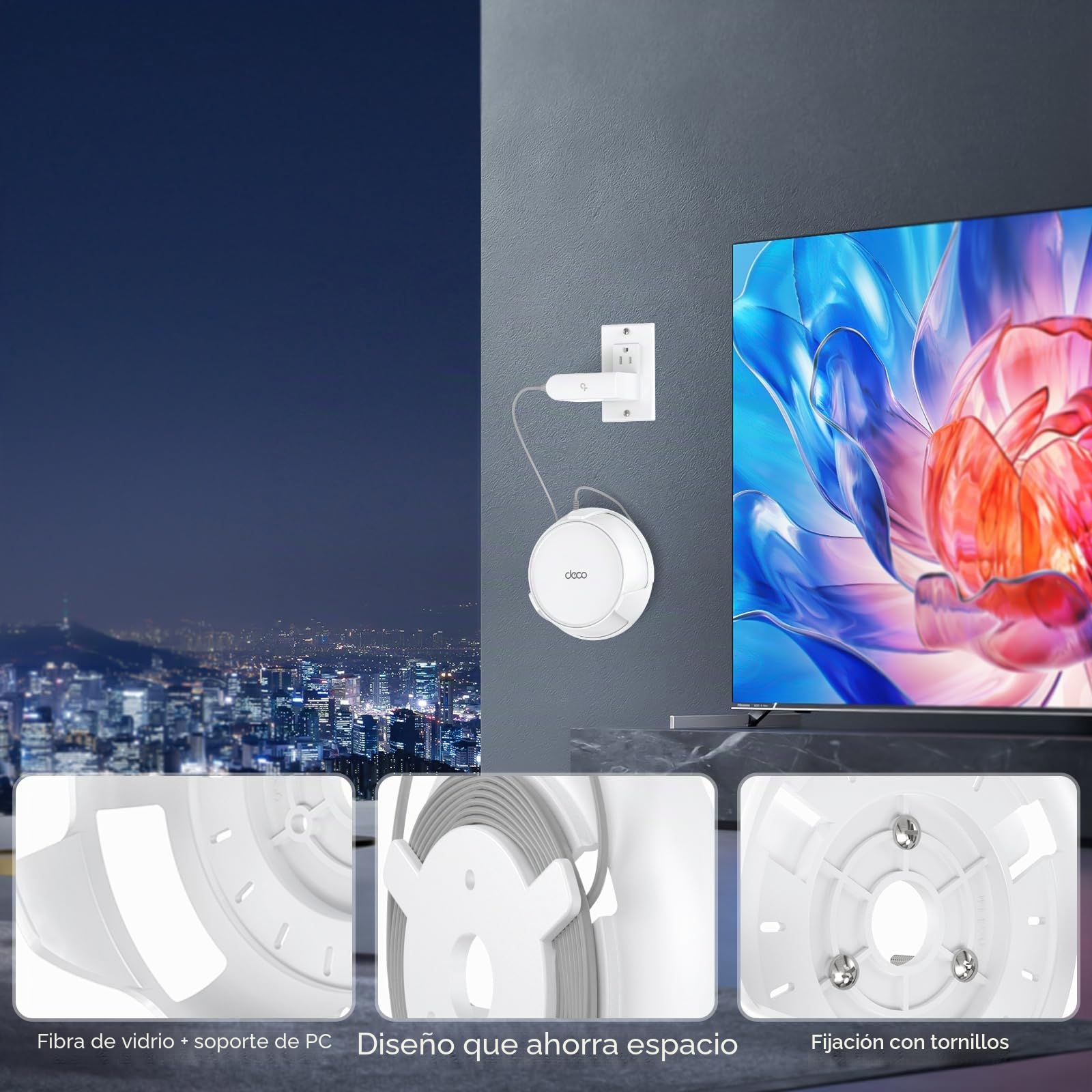 XLTTYWL Deco - Kit de montaje en pared WiFi 7, Deco BE23/BE25/BE3600/BE5000, soporte de montaje en enrutador optimiza el espacio y la gestión de cables para TP Decos 7 sistema Wi-Fi de malla WiFi 7 de