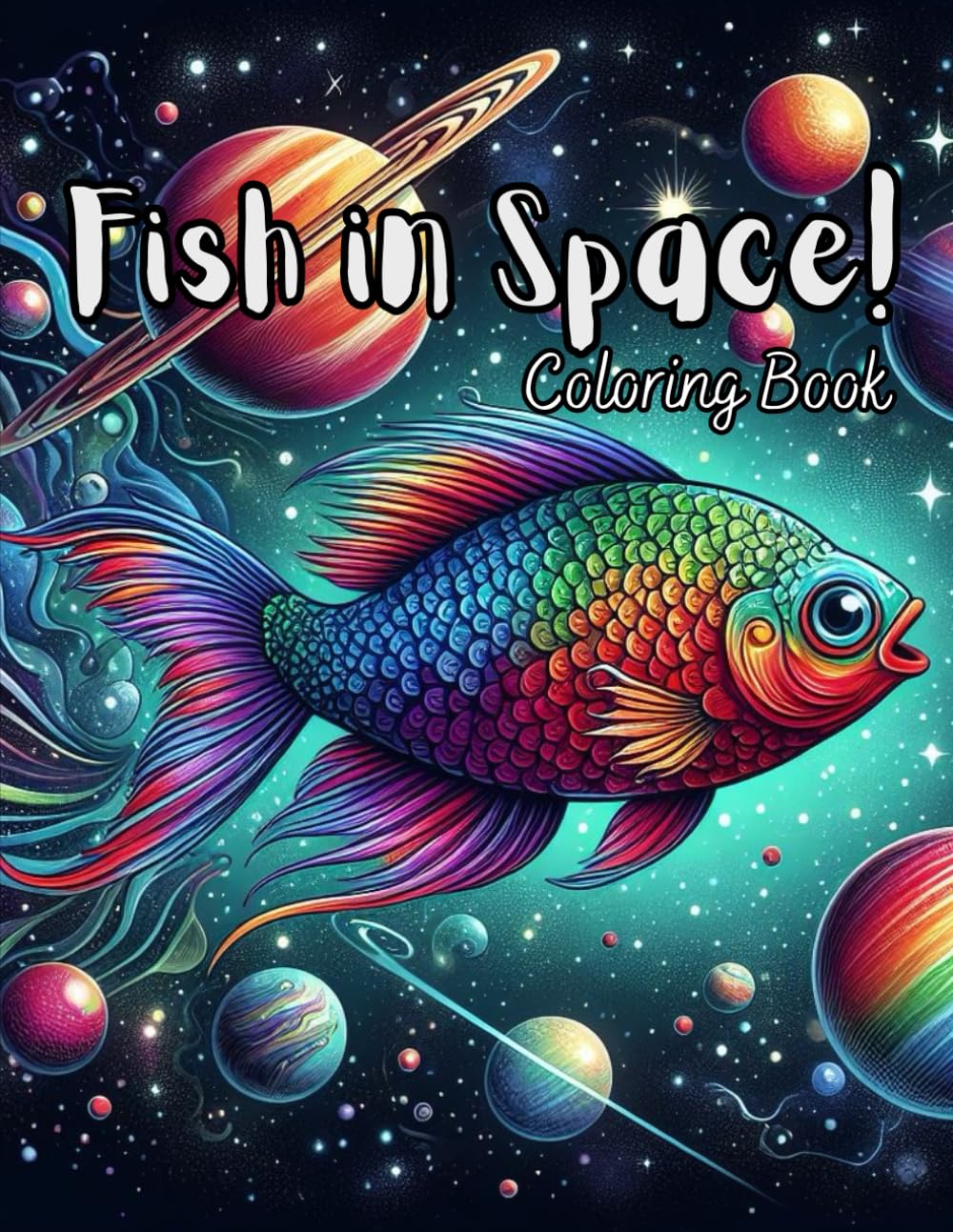 Fish in Space! Coloring Book: Relaxing Mindful Creativity for All Ages