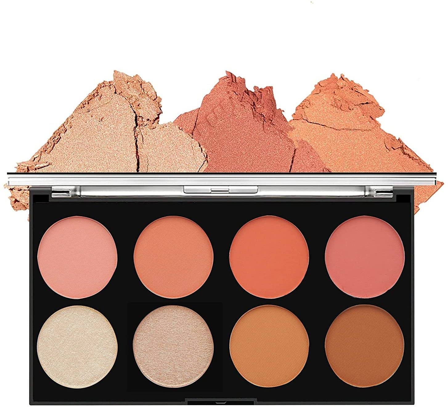 ZSIGNSMakeup 8 Color Blush Palette, Contour and Highlight Blush Palette Matte Blush Powder Bright Shimmer Face Cosmetics Blusher Light Face Blush Palette (SHADE-02)
