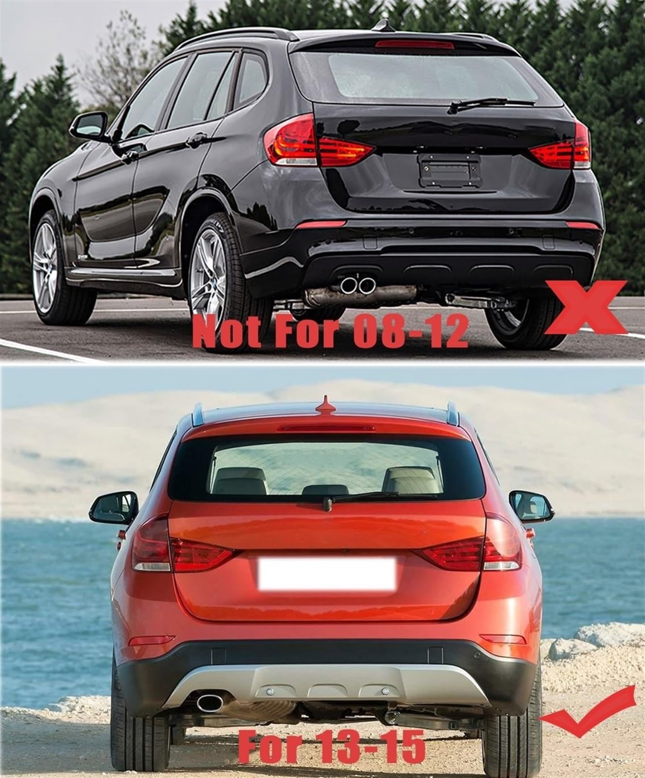 Generico fanale posteriore dell'auto Riflettore paraurti posteriore luce freno di parcheggio per BMW E84 X1 2013 2014 2015 63147314883 63147314884(A Pair)