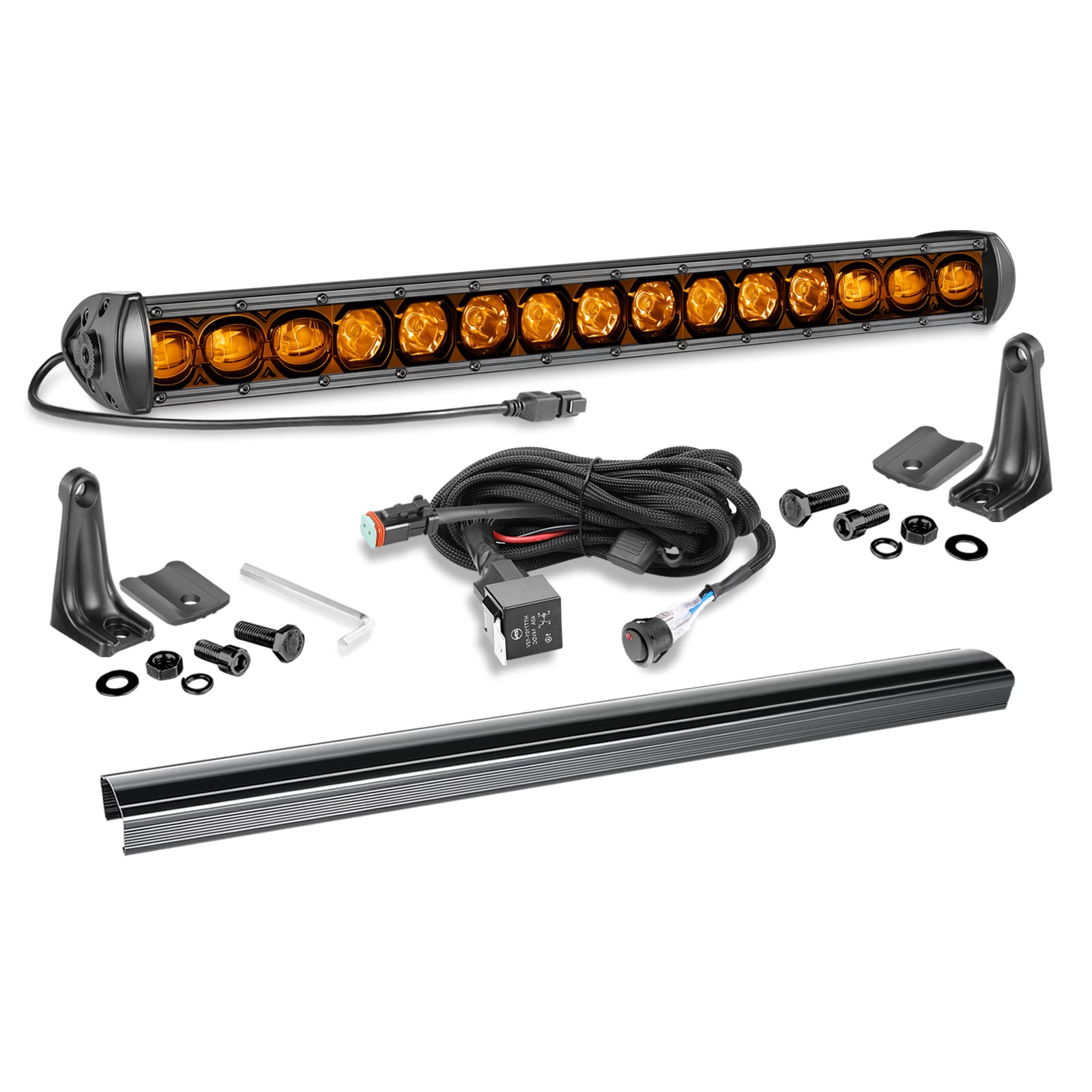 Photo 1 of 20 Inch LED Light Bar Amber, SWATOW INDUSTRIES 75W 20 Inch Single Row Light Bar 