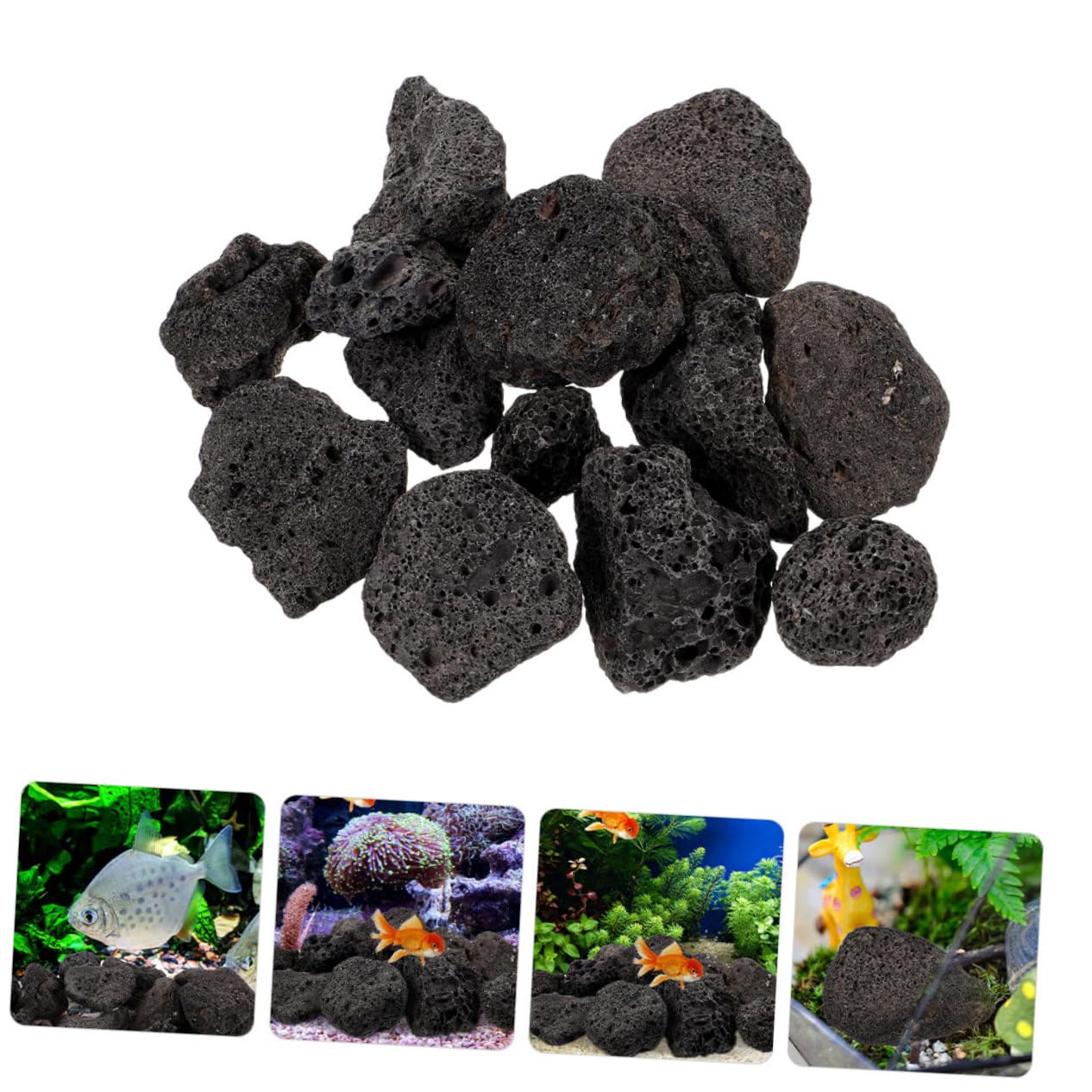 Vulkangestein-Ornament Dekosteine Für Aquarium Naturstein Blumentopf-Dekoration Aquarium-Dekoration Stein-Set