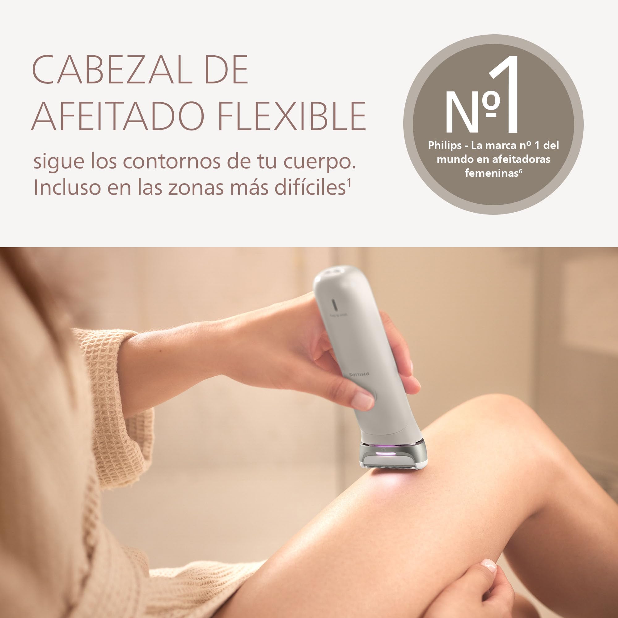Afeitadora Philips Serie 8000 - Afeitadora sin cable para uso en seco y en mojado, sistema de 3 cuchillas, luz LED, para la cara, las piernas, el cuerpo y la zona del bikini, Modelo BRL159/00