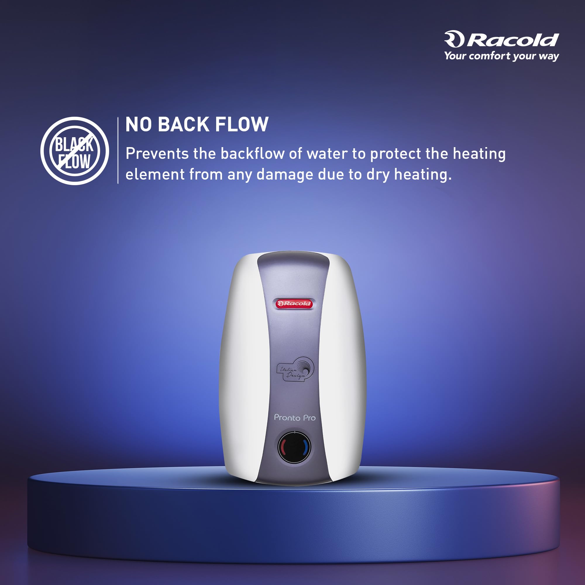 Racold Pronto Pro 3L 3KW Vertical Instant Water Heater (Geyser) | Faster Heating | Suitable for High Rise Buildings | Italian Design|3 Levels of Safety|Convenient for Kitchen & Bathroom Applications 4