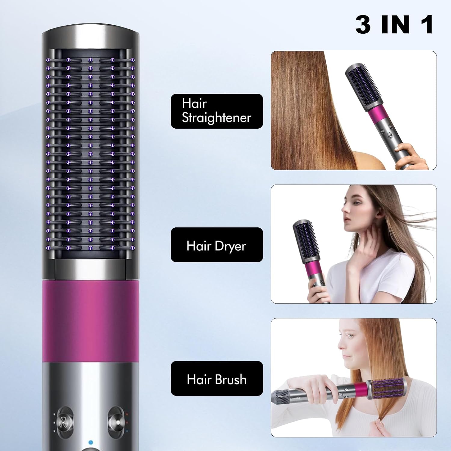 Small Firm Smoothing Brush for Dyson Airwrap Hair Dryer, Hair Styling Comb Attachment, Part No.969488-01