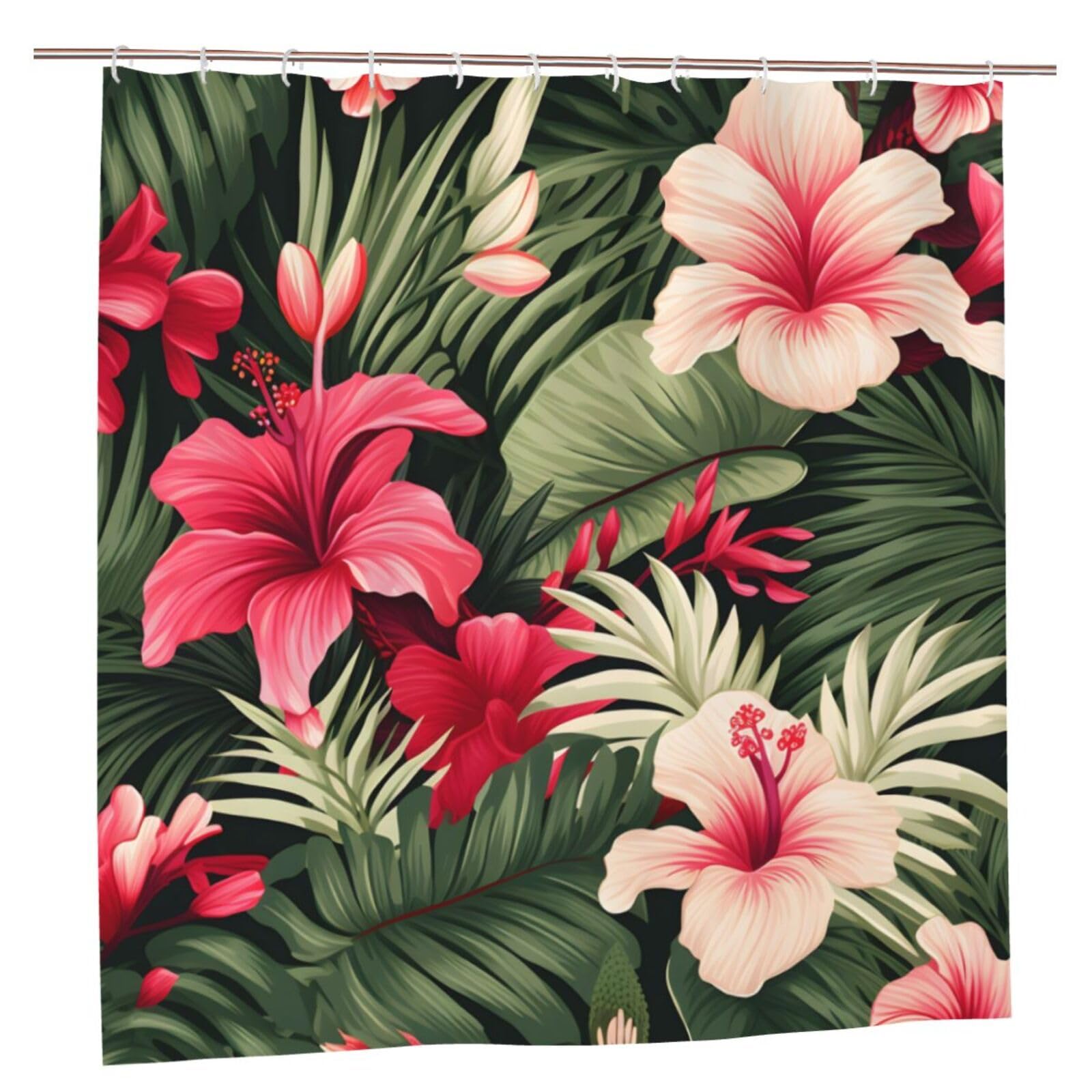 Rideau de douche tissu 183 x 183 cm imperméable à fleurs pour baignoire