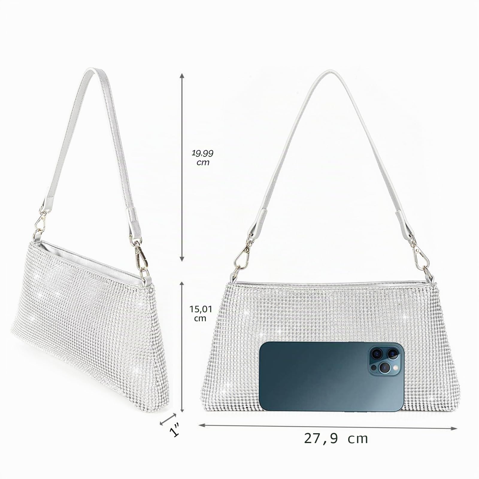 Valleycomfy - Bling Evening Clutch Bag, cluth Donna