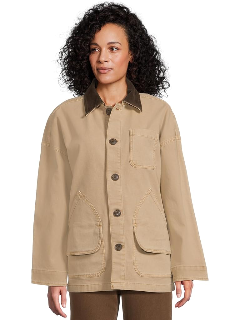 Khaki Faherty Sunwashed Canvas Barn Jacket