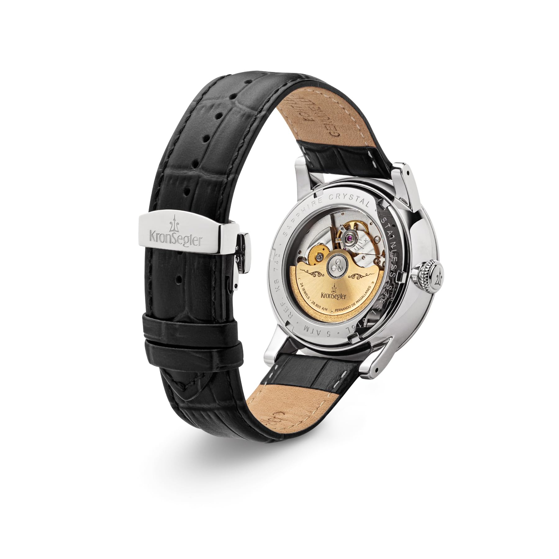 Kronsegler Fernando de Magallanes Herrenuhr Stahl - weiß | Automatikuhr mit Traveller GMT | mit Saphirglas