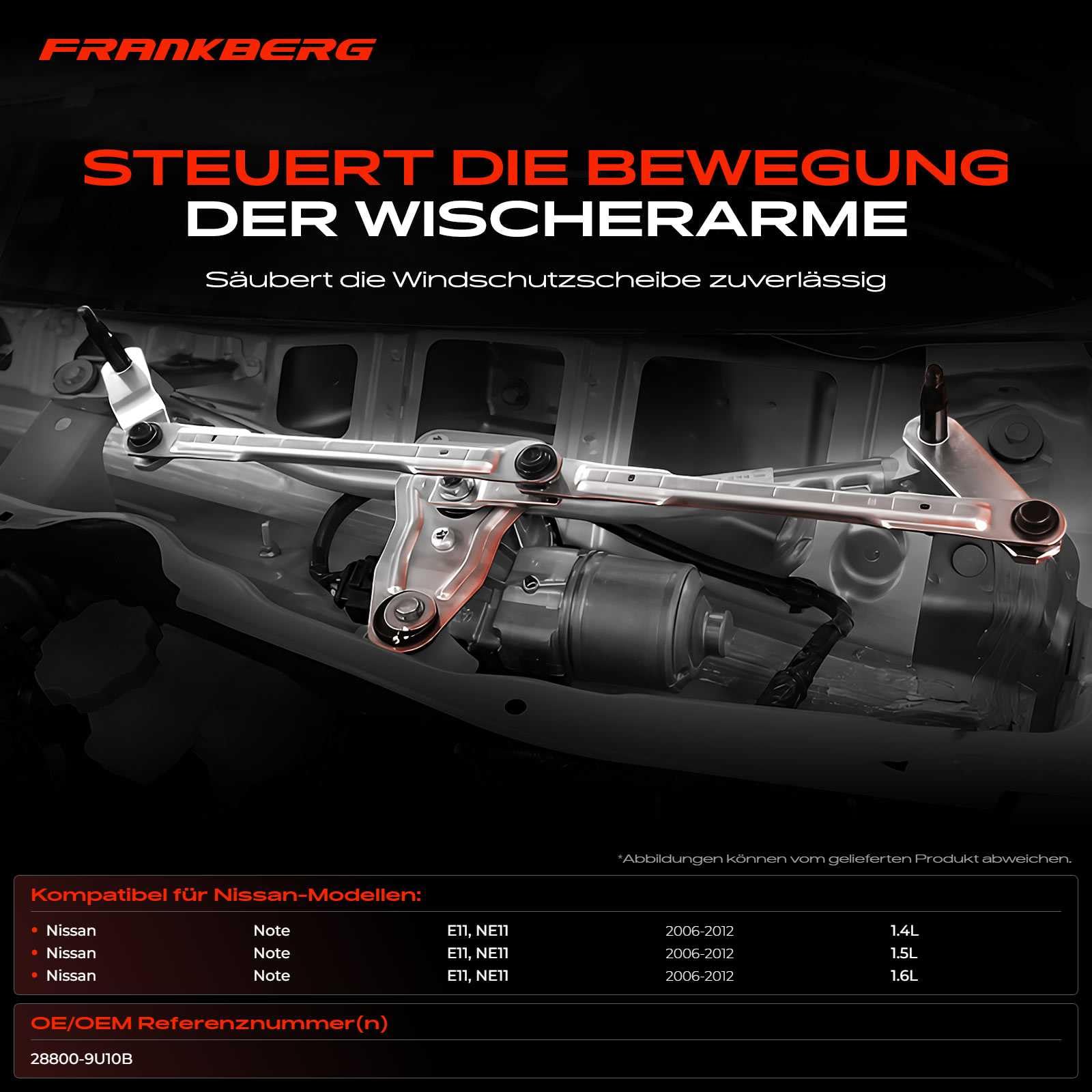 Frankberg Collegamento del tergicristallo collegamento del tergicristallo | senza motore, davanti, 28800-9U10B; Compatibile con: Nota E11 NE11