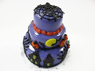 New Dollhouse Miniature Food 3 Layer Halloween Cake Seasonal Sweet Cake 15993