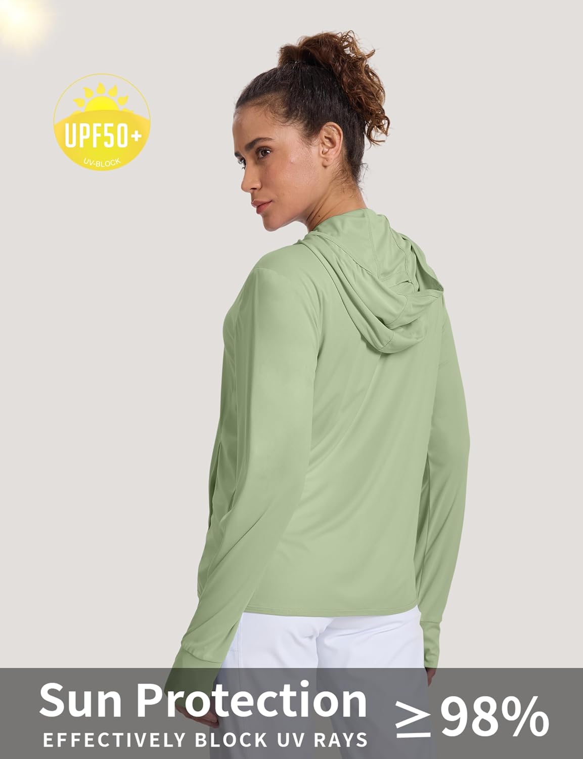 Women's Sun Protection Jacket Zip up Hoodie Lightweight Long Sleeve UV Cover Up Hiking Shirt UPF 50+ - Image 3