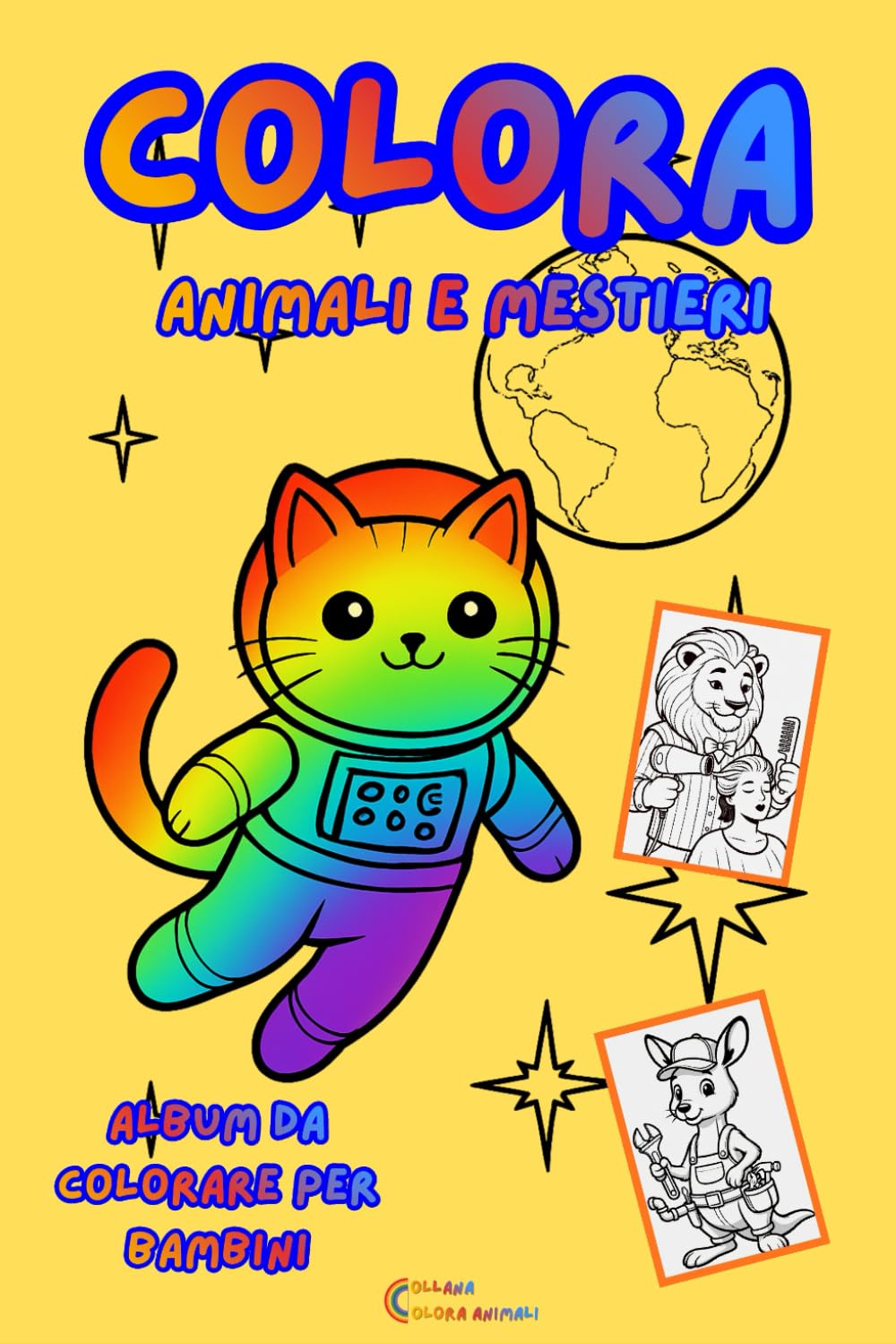 colora animali e mestieri
