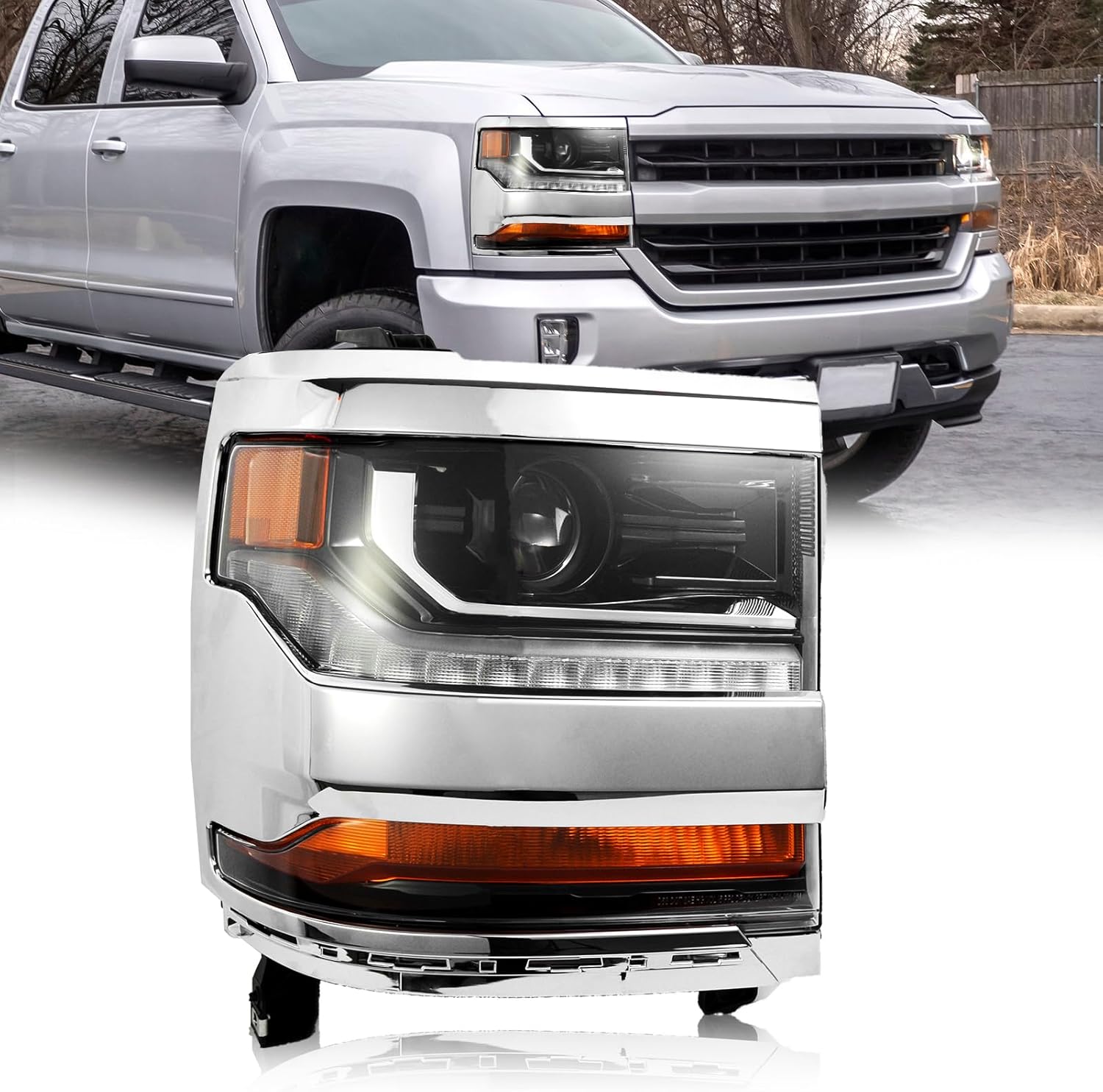 BOGYL Headlight Assembly Fit for 2016 2017 2018 Chevy