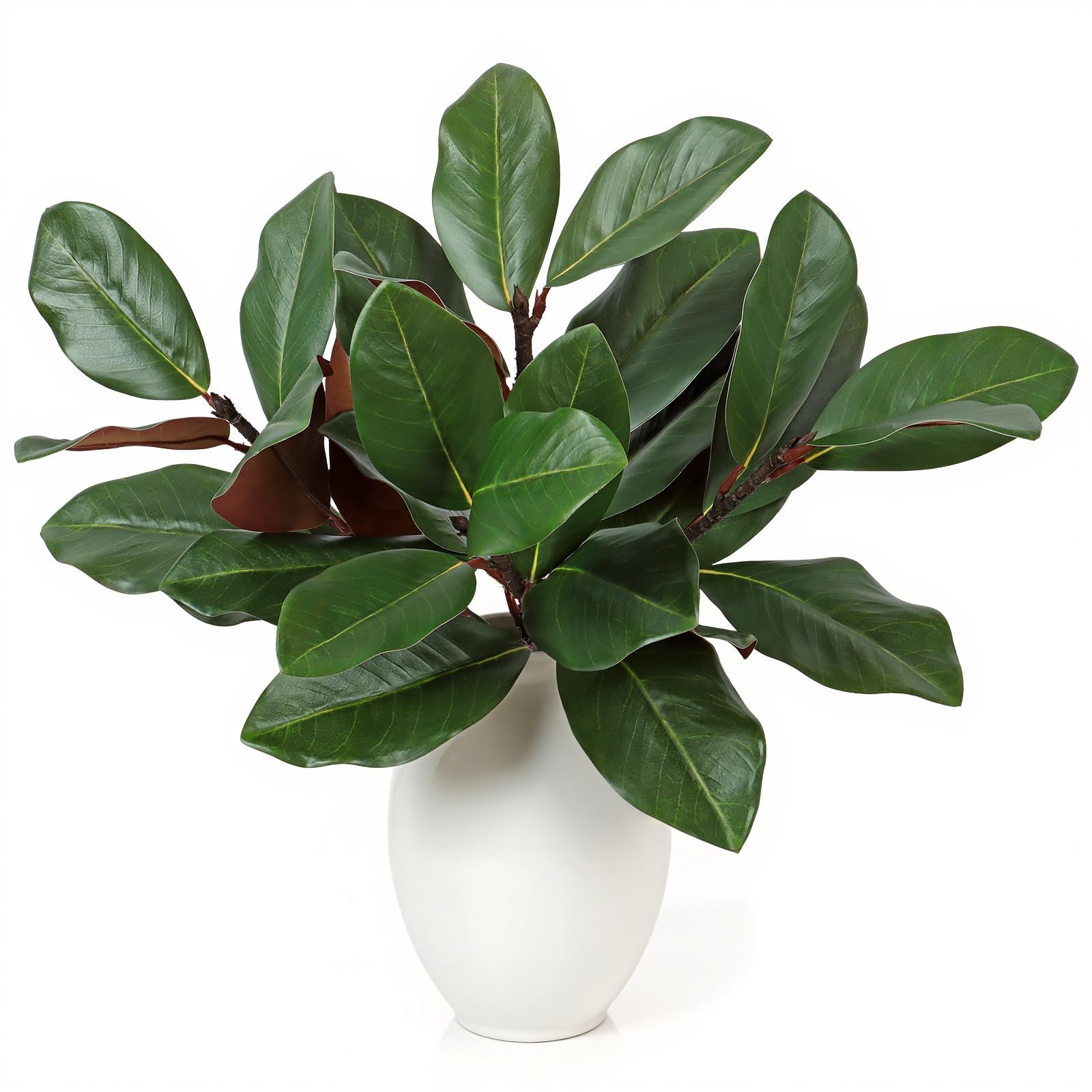 4 piante artificiali per esterni, resistenti ai raggi UV, foglie di magnolia finte, decorazione per la casa e il giardino, steli di magnolia finta per vaso, finestra, portico anteriore (55,9