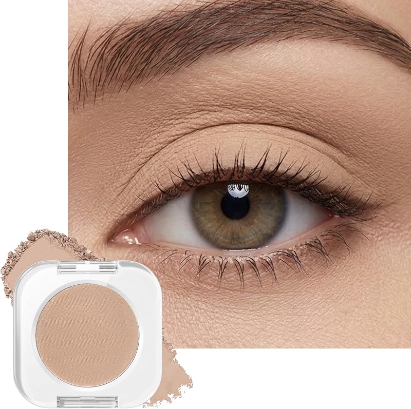 Erinde Nude Beige Brown Matte Single Eye Shadow Palette Makeup for Older Women, Natural Eyeshadow Powder for Blue Green Brown Eyes, High Pigment Blendable Long-Lasting Sombras para Ojos, 06
