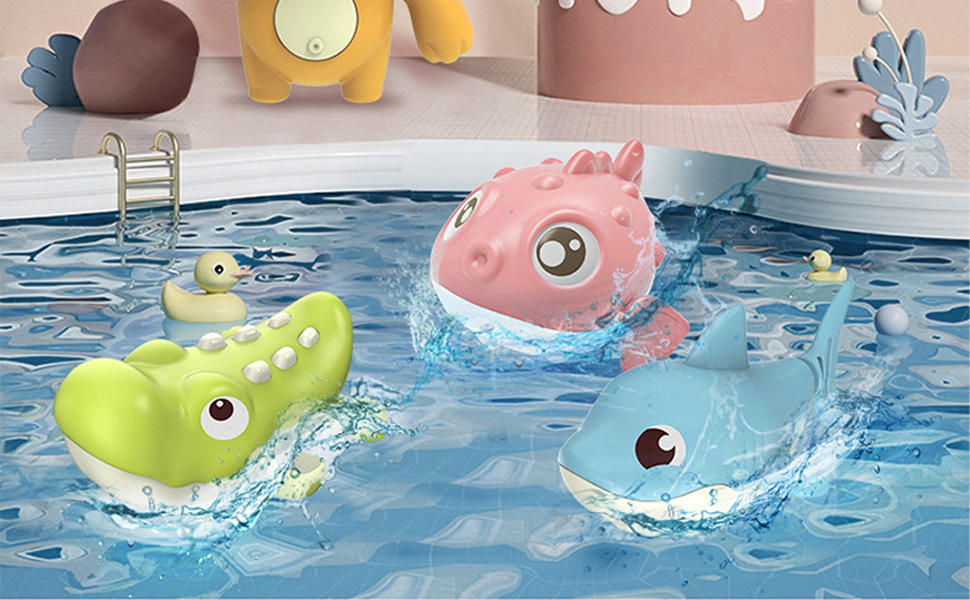 Jouet De Bain Bébé Requin - Baignoire, Piscine - À Remontoir, Flottant - Enfant 1-3 Ans - Cadeau Noël Anniversaire