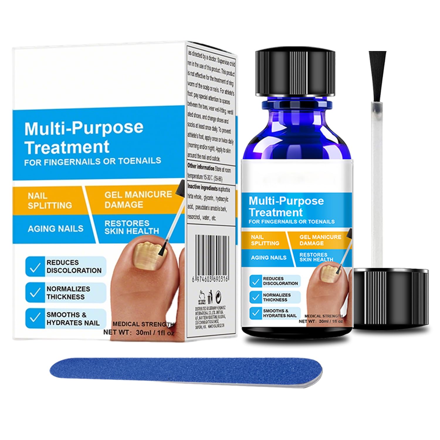 Nail Fungus Treatment – Antifungal Nail Solution for Thick, Discolored Toe Nail Fungus Treatment Extra Strength with Precision Brush – 1 fl oz