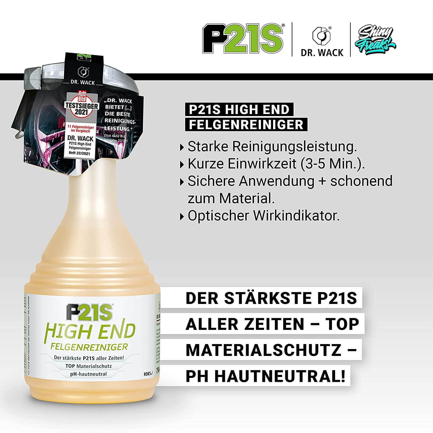 Felgenreiniger Detailer Set: Dr. Wack P21S HIGH END Auto Felgen Reinigung & Versiegelung für alle Felgen + Felgenbürste + ChemicalWorkz Premium Mikrofasertuch | 4-teilig