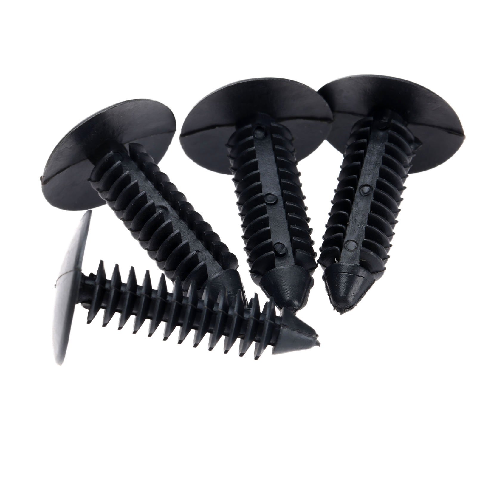 Dophee Black 50Pcs Car Retainer Clips Screw Fastener Rivet Retainers Hood Insulation Push Pin Plastic Clip