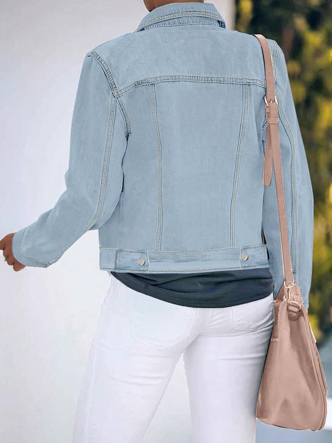 Women's Fleece Jacket Button up fleece-lined jacket Soft Warm Long Sleeve Denim Coat for Winter casual daily