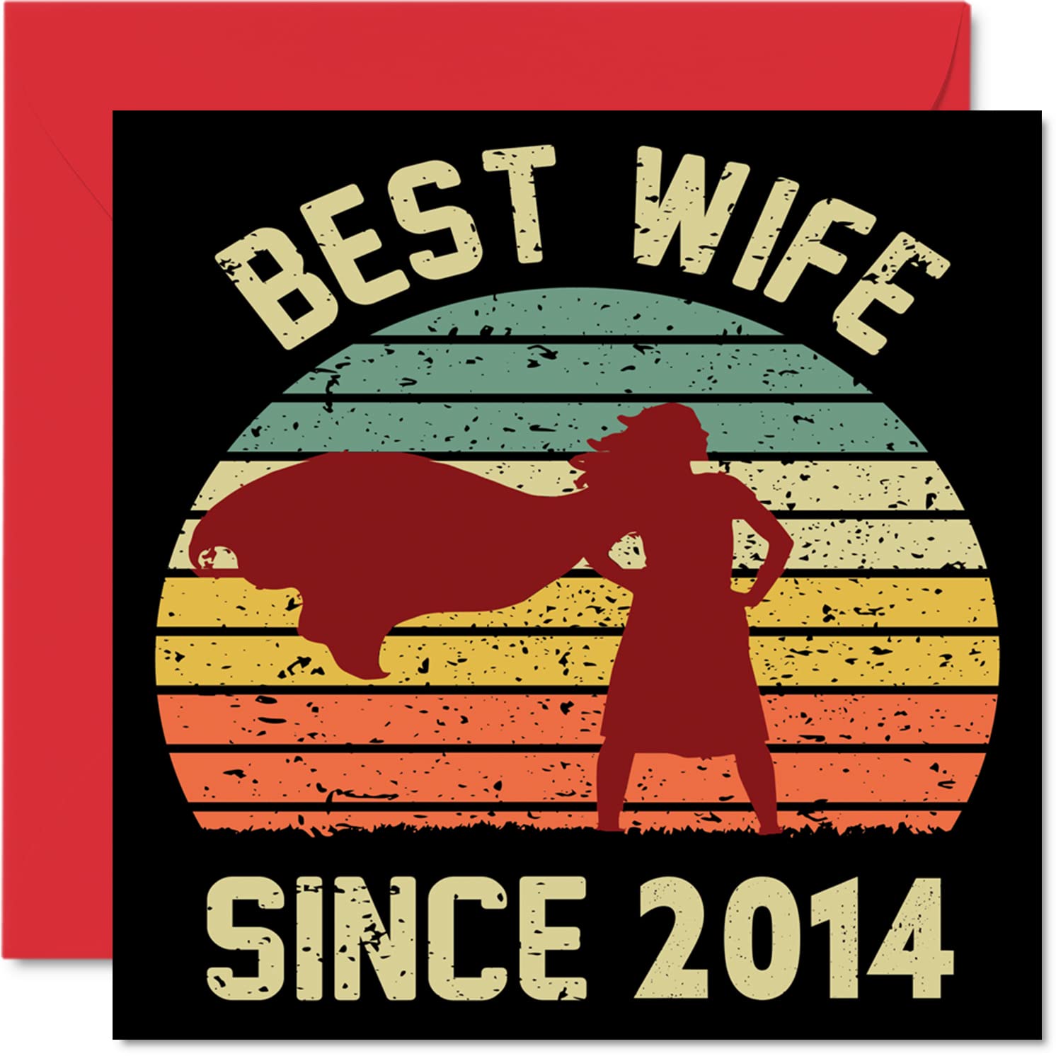 12th Anniversary Card for Wife from Husband, Best Wife Since 2014