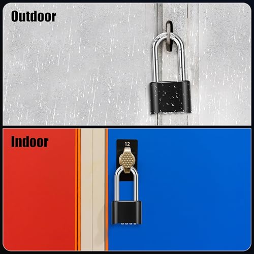 Miniatura 7 de Diyife - Candado de combinación de grillete de 2.5 pulgadas de largo, resistente a la intemperie, diseño de contraseña oculta y alta seguridad,