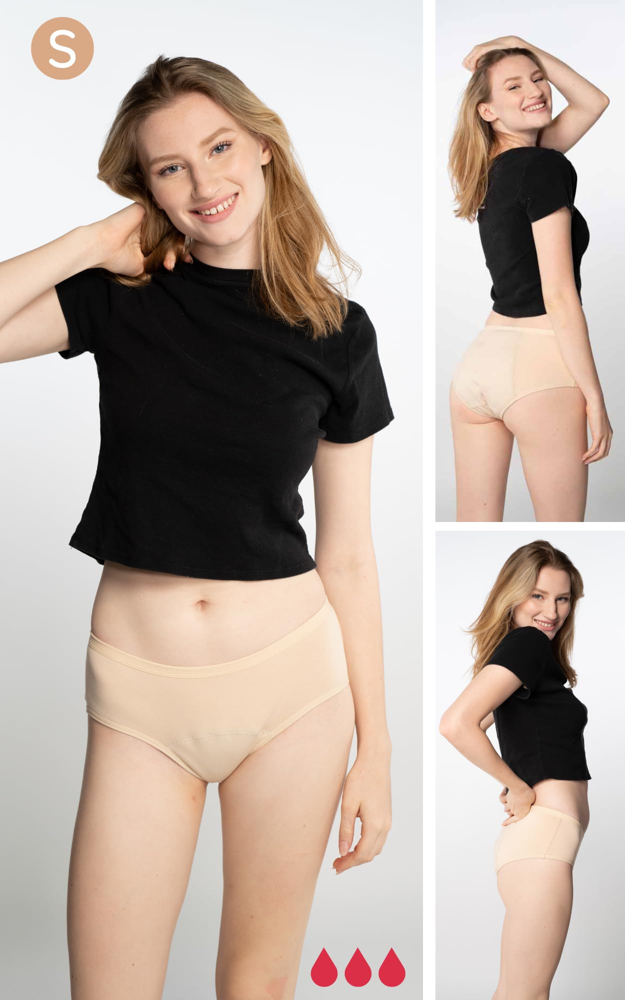 NoBlood - Periodenunterwäsche Starke Blutung XXS-6XL Bequeme Baumwolle | Menstruationshöschen Waschbar | Ideal für die ersten Perioden