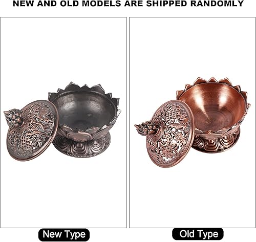 Miniatura 9 de Aukson Incense Burner Vintage Backflow Smoke Stick Cone Holder Home Deco ion Hot (Red Bronze)