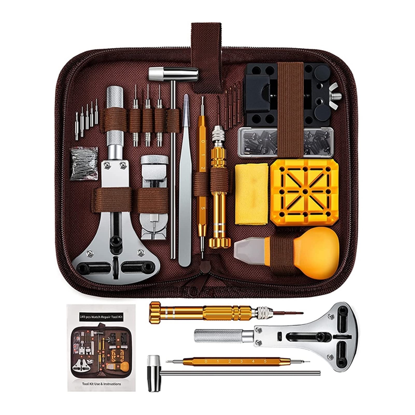 KJSHXYG 149 PCS Watch Battery Replacement Tool, Watch Repair Kit,Watch Band Repair Tool, Watch Spring Bar Tool Set Watch Repair Tool