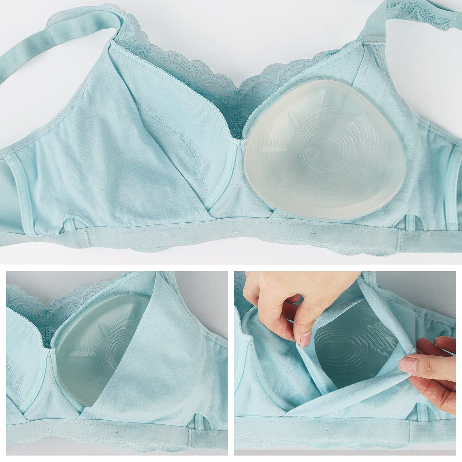 Mastektomie Silikon Prothese für Frauen,Triangle Brustform Konkave Prothesen Silikonbrüste BH Pad Enhancer Einlagen Cup C(1 Stück)