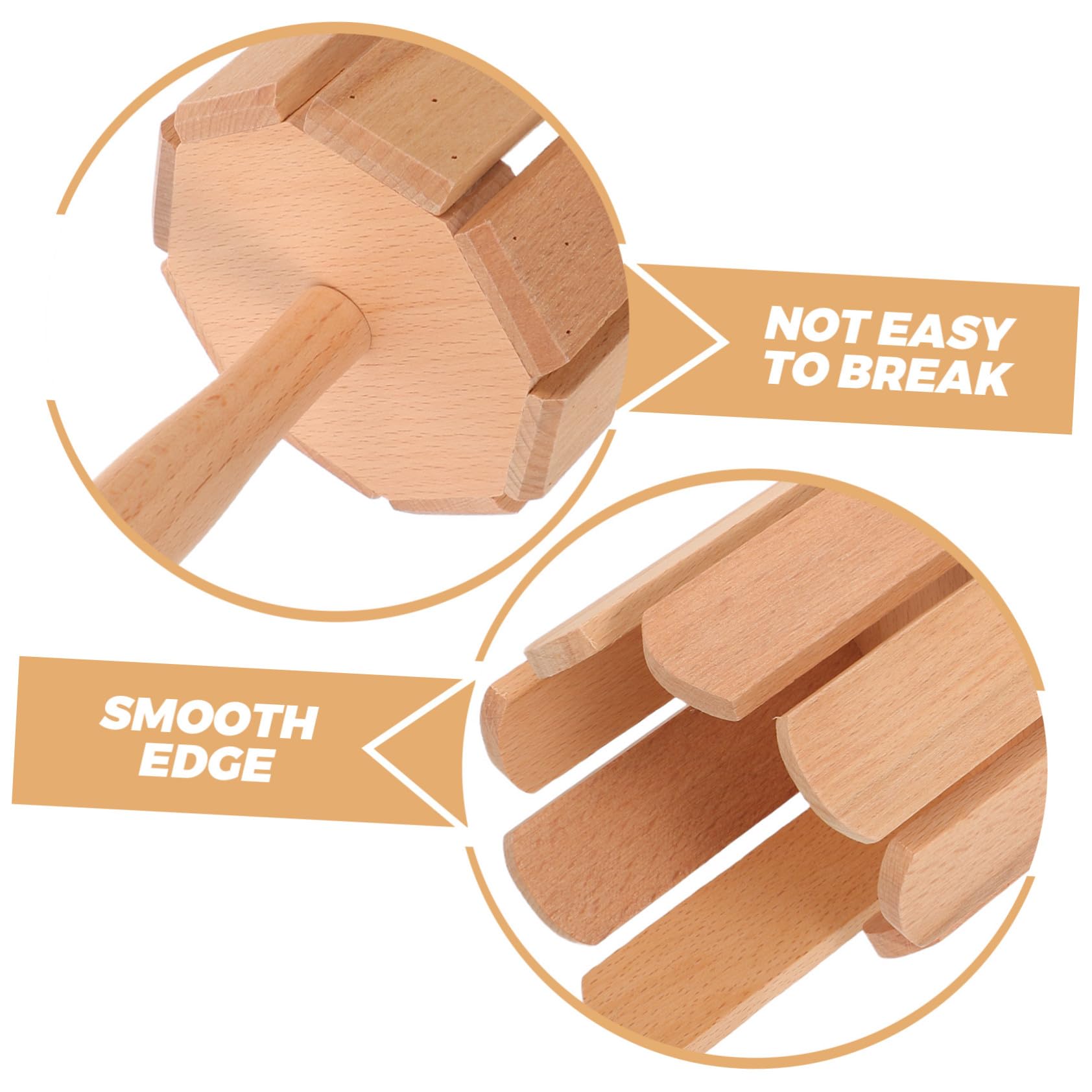 Instrumento de Percusión de Madera 8 Tonos 2 Piezas para Niños | Tono Multisonoro, Color Beige, para Educación Temprana y Actuaciones Profesionales
