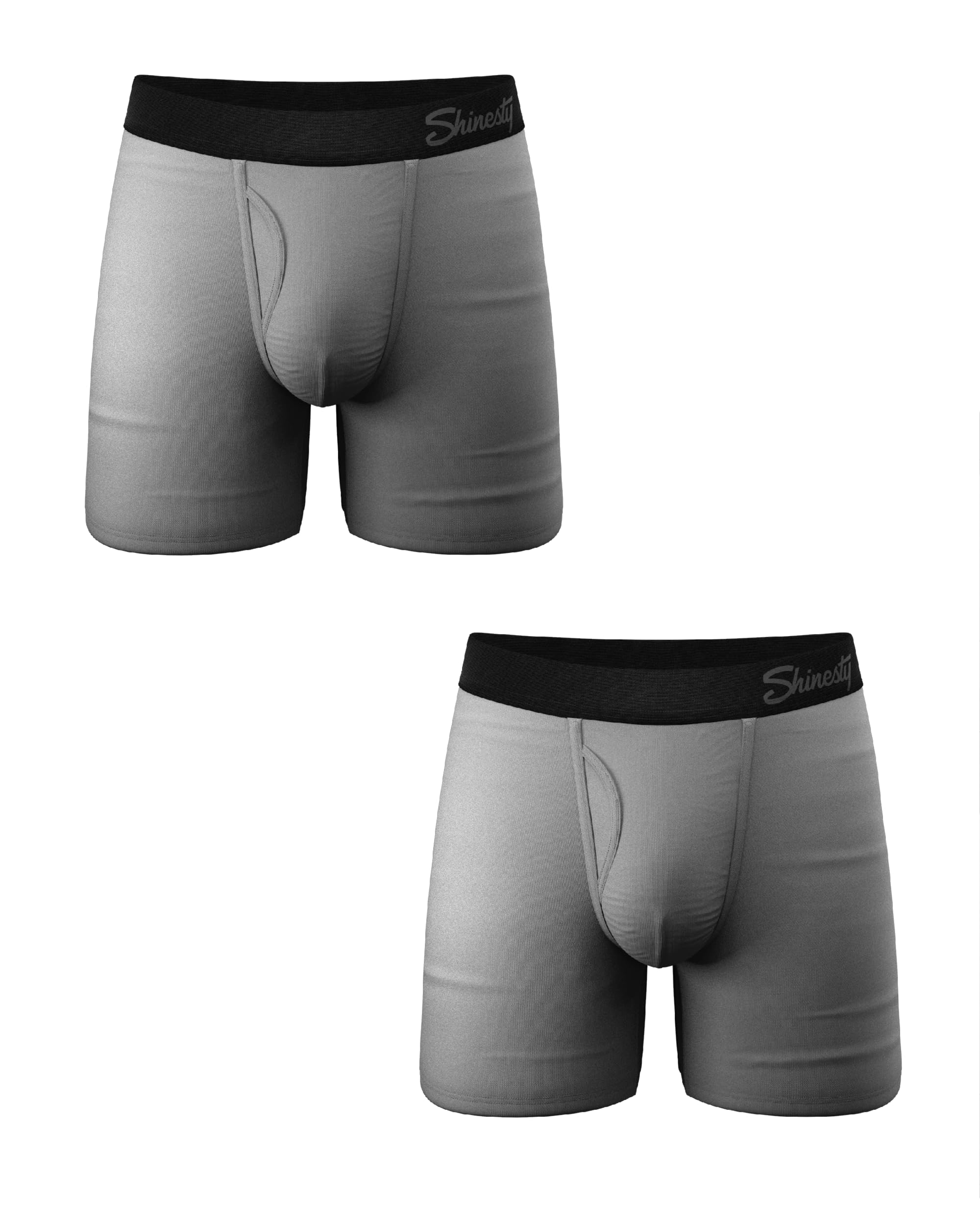 Shinesty Men's Gym Shorts With Ball Hammock Support Pouch – 9" Inseam, Grey, US Small | Cooling Liner & Pockets - View #4