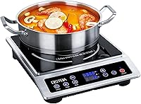 OSTBA 1800W Portable Induction Cooktop - 10 Power Levels, 120-460°F Temp Control, 3H Timer, ETL Certified Countertop Burner