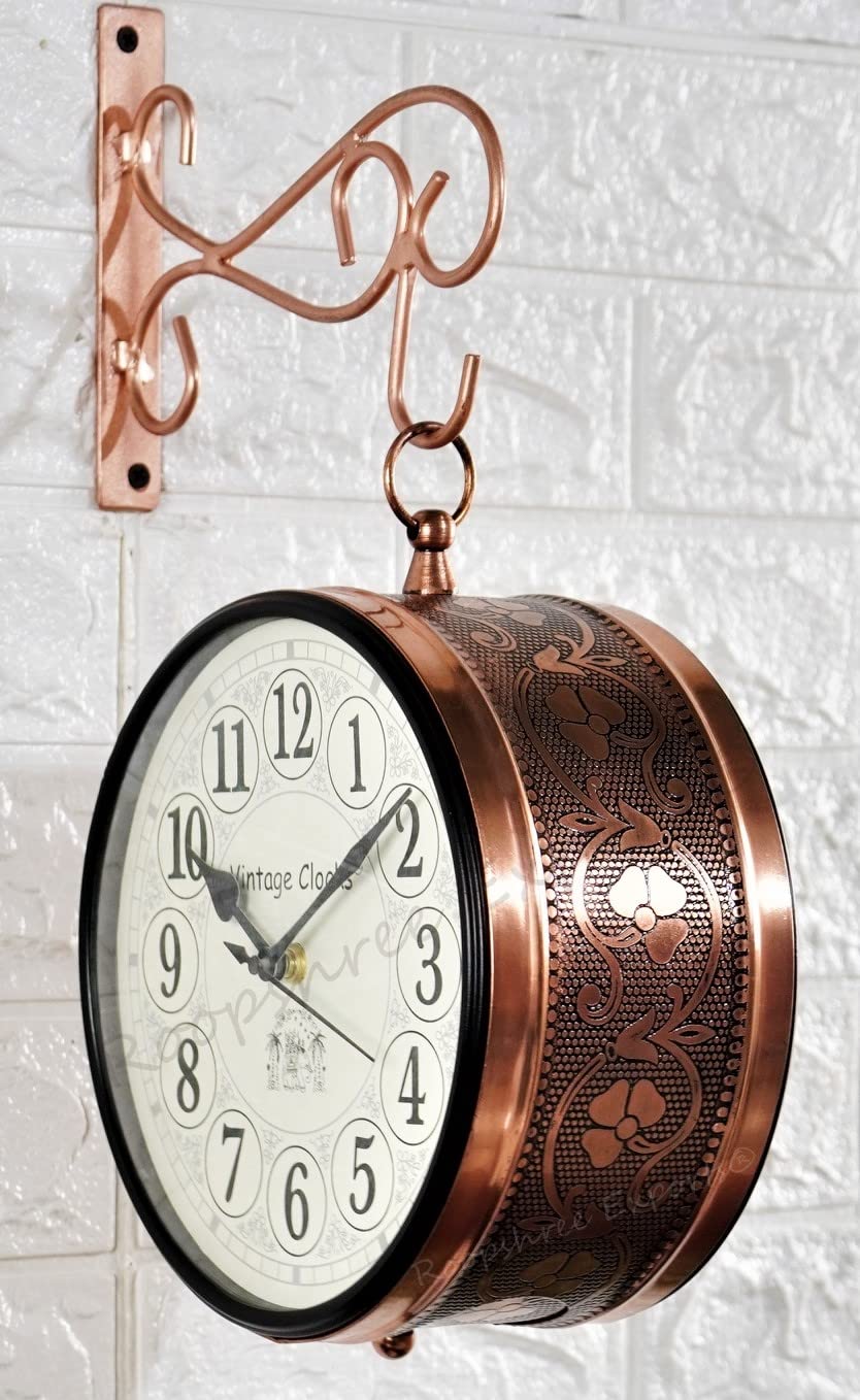 Buy Vintage Clock Handcrafted Double Side Analog Wall Clock 1 Year