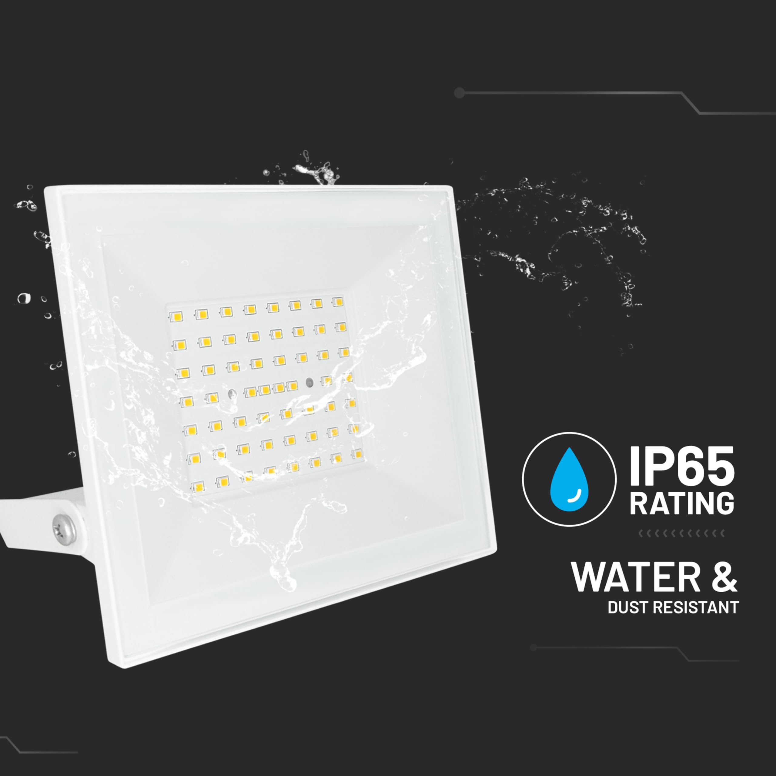 V-TAC Foco LED Exterior 50W Blanco – [ E-Series – Altas Prestaciones, Bajo Consumo ] – 4000 Lúmenes – Super Slim – Impermeable IP65 – Proyector para Hogar, Garaje y Almacén – Blanco Neutro 4000K — view 8