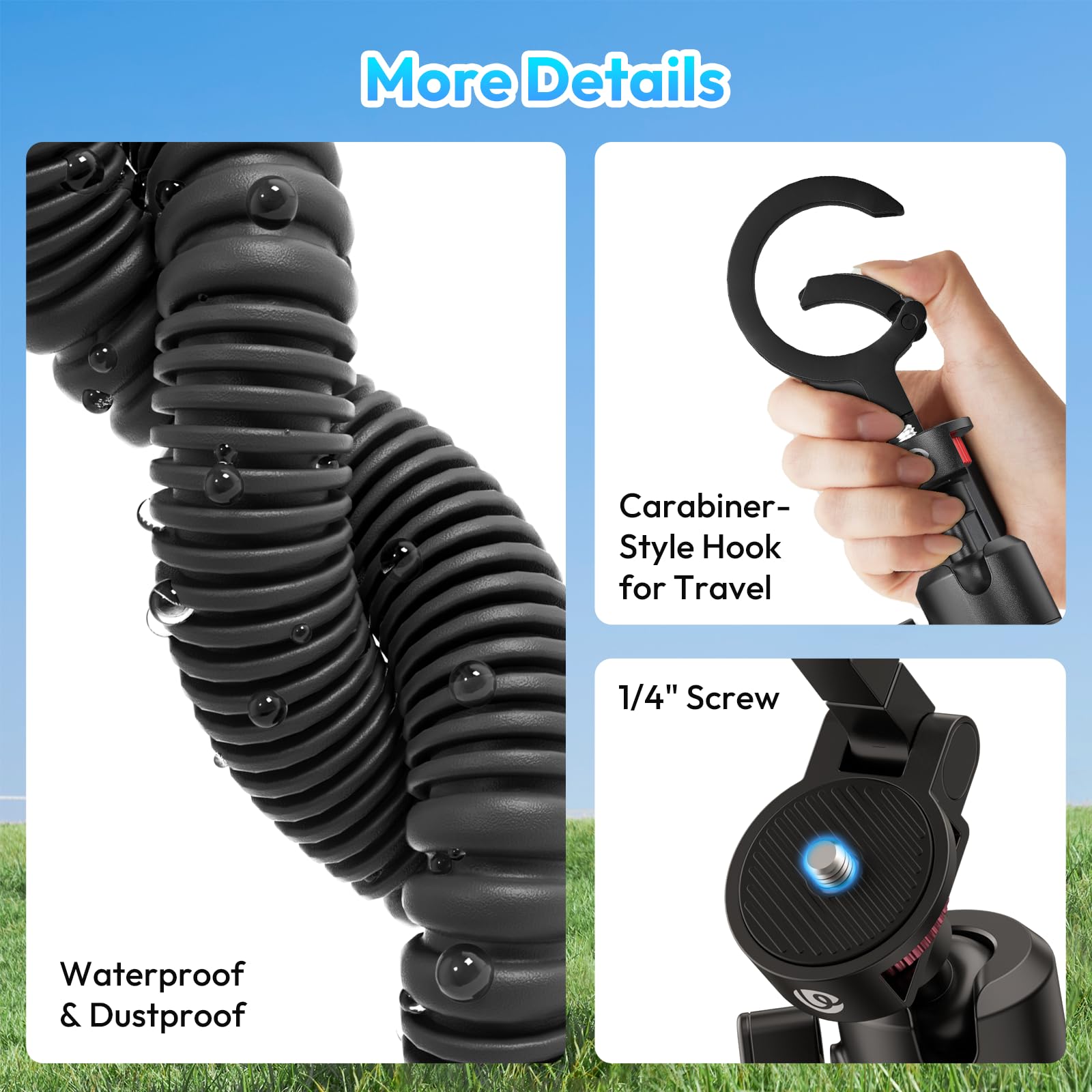 ULANZI Trépied Octopus Magnétique Flexible, Mini Perche à Selfie, Support de Téléphone et DSLR Pliable avec Filetage 1/4", Compatible avec iPhone 16 15 14 13 12, Les Appareils Pphoto, MagSafe